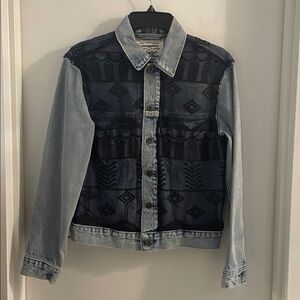Levi's Made & Crafted small Indigo heirloom Embroidered Boyfriend Trucker Jacket